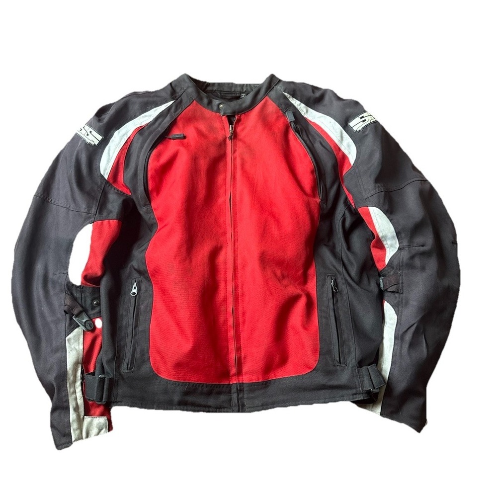 Speed & Strength Red/Black Men's Textile Motorcycle Jacket XL Armor Panels
